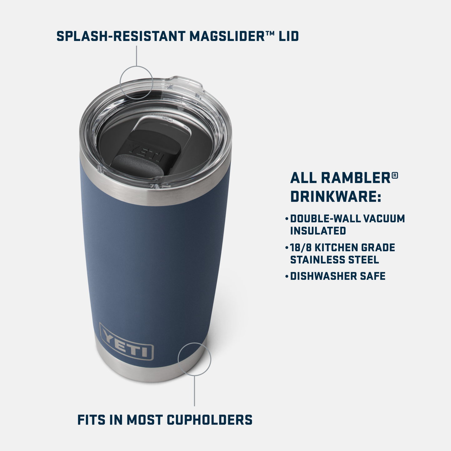 Rambler® 20 OZ Tumbler with Magslider ™ Lid